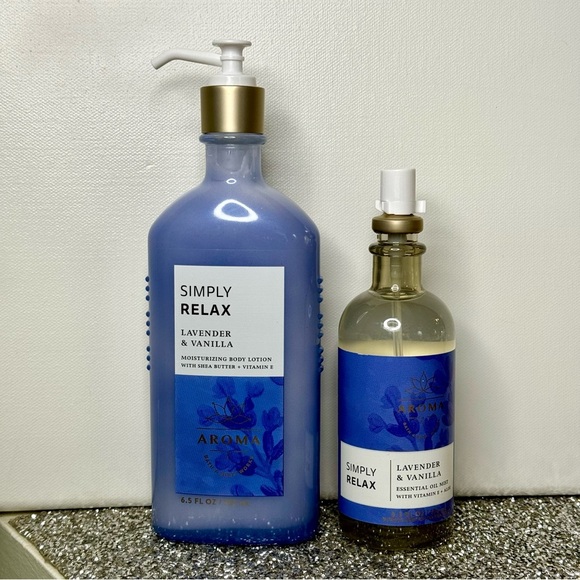 Bath & Body Works Aromatherapy Lavender & Vanilla Lotion & Oil Mist Set NWT - Picture 2 of 4